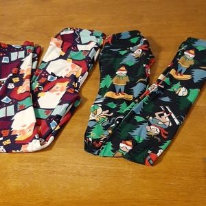 Lularoe Chrildrens Christmas Leggings L/XL